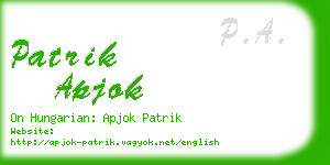 patrik apjok business card